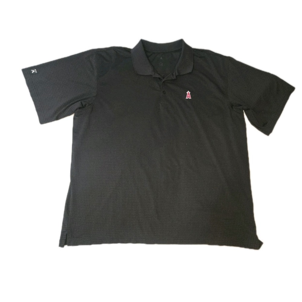 Antigua Los Angeles Angels Golf Polo Shirt Mens XXL Black Embroidered MLB